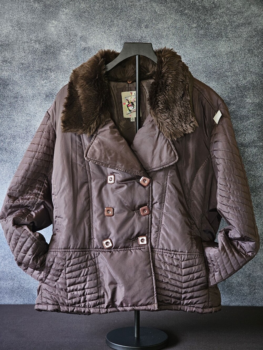 Vintage Michelle Renee Women's puffer jacket w/faux fur collar